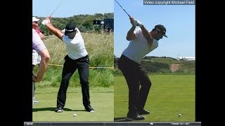 Jon Rahm golf swing  Long Iron faceon amp downtheline July 2017 [upl. by Goldshell683]