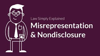 Misrepresentation and Nondisclosure  Contracts  Defenses amp Excuses [upl. by Alicsirp]