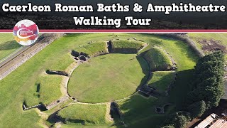 CAERLEON ROMAN BATHS amp AMPHITHEATRE WALES  Walking Tour  Pinned on Places [upl. by Atekahs]