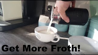 How to Get More Froth from Your Nespresso Coffee Aeroccino  Nespresso tips and help [upl. by Lecrad]